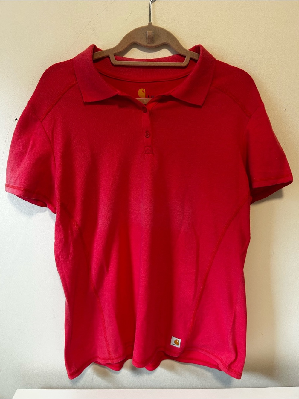 Well-Worn Carhartt Red Short Sleeve Polo Shirt